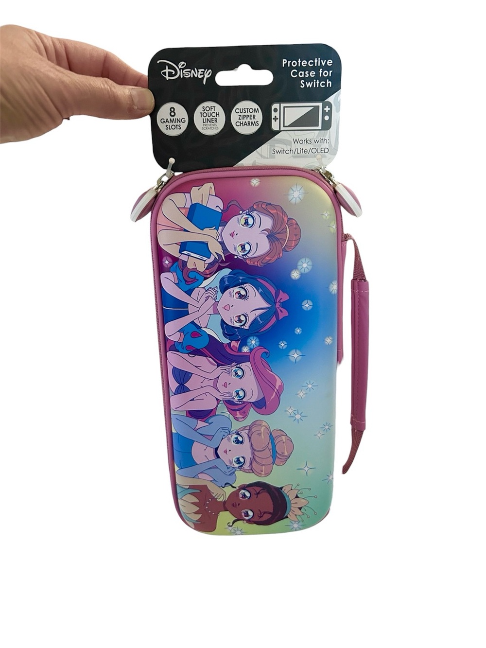 NWT Disney Princess Anime Portraits Nintendo Switch Case With 8 Gaming Slots